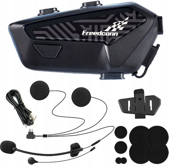 FreedConn F1 Plus V2 Единичен Интерком за Каска на Мотоциклет с Bluetooth