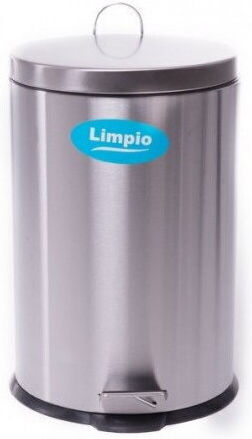 Limpio Limpio Mülleimer aus Inox mit Pedal Silber 12lt