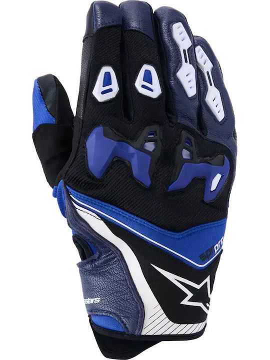 Alpinestars SP-R PRO Summer Men's Motorcycle Leather Gloves Blue/navy/white