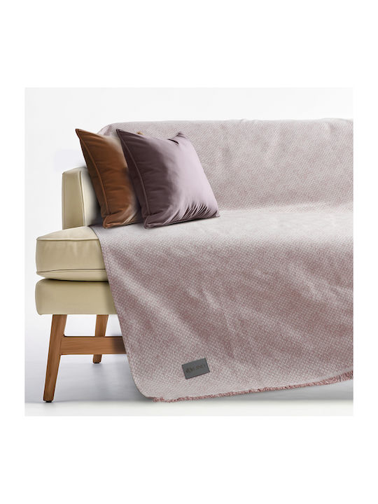Lino Home Ριχτάρι Διθέσιου Καναπέ 180x250εκ. Ροζ