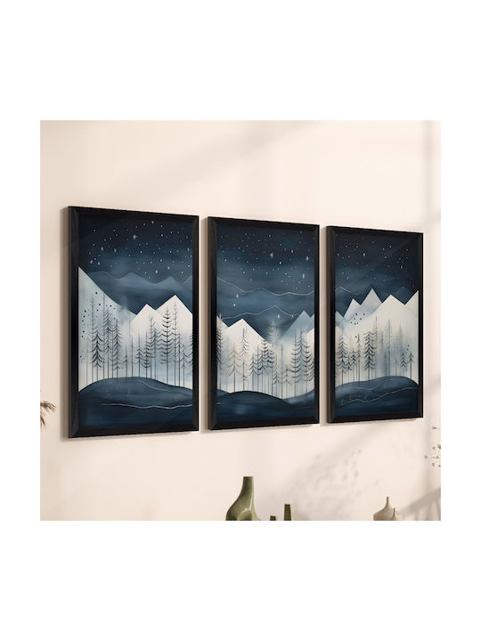 Pakketo Threefold Wooden Painting 33x48cm