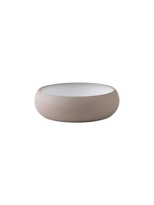 Deep Round Porcelain Pink Serving Bowl with Diameter 15cm
