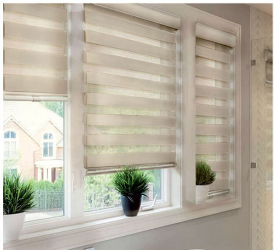 MRShome Rollos Partieller Blackout Doppelt Beiges P120xH230cm DRD-BG120230