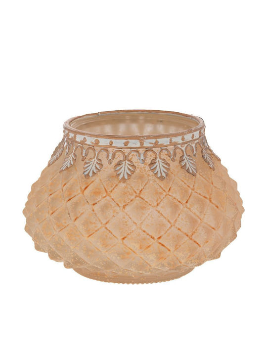 Iliadis Set of Glass Candle Holders Suitable for Tealights in Yellow Colour 11.5x8cm 4 Pieces