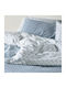 Kentia Kivo Single Cotton Coverlet Set Blue White 160x240cm