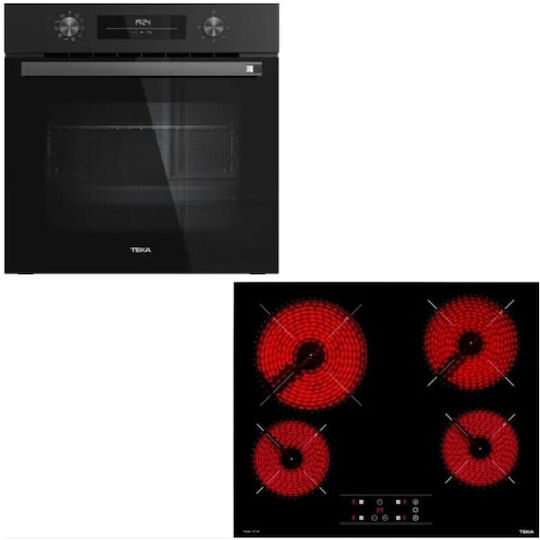 Teka Aufsatzbackofen mit Kochfeldern 71l mit Keramikkochfeldern P59,5cm Schwarz