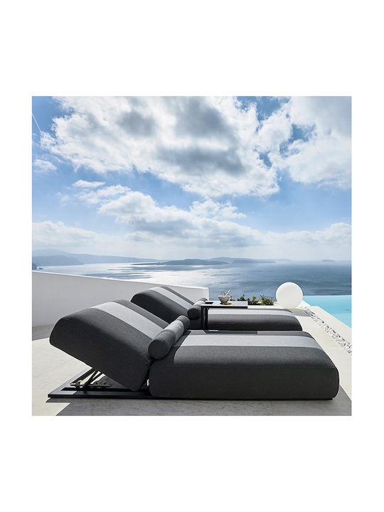 Strom Eco Aluminium Liegestuhl Joy mit Grauem Kissen 213x90x30cm