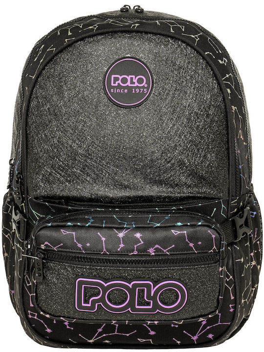 Polo Zippy Σχολική Τσάντα Πλάτης Δημοτικού Μαύρ...