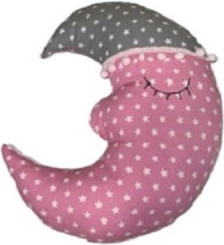 Decorative Handmade Pillow Moon Pink Grey