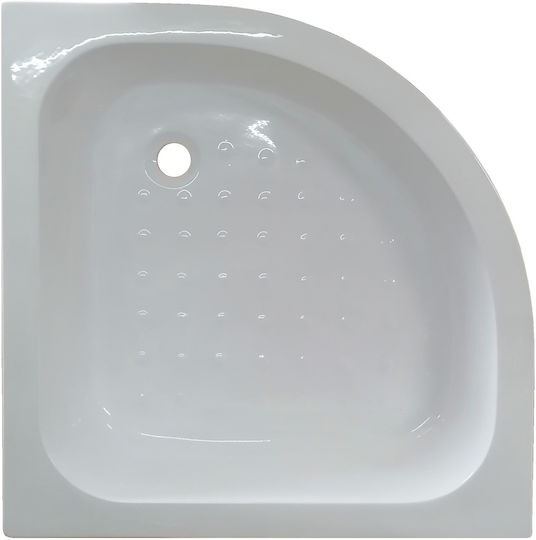 Cadă de Duș Semicirculară Acrilică 90x90cm Albă