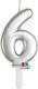 Tiny Plump Silber Kerze 7cm Nummer 6