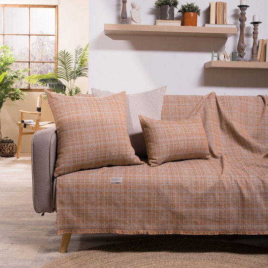 Teoran Urbino Four-Seater Sofa Throw Chenille 180x350cm Beige