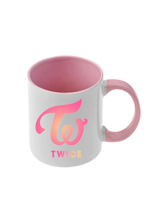 Κούπα Kpop Twice Ροζ Λαβή Εσωτερικό