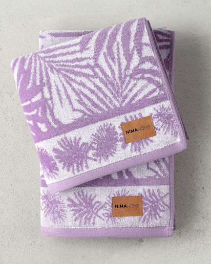 Nima Bath Towels Set of 2 Pieces Purple Weight 480gsm
