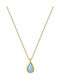 Papoulidis Jewellery Necklace From Gold Plated Silver Turquoise