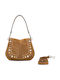 Helena Round Fabric Women's Shoulder Bag Tabac Brown