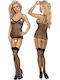 Black Bodystocking L Xl "kiss Me"