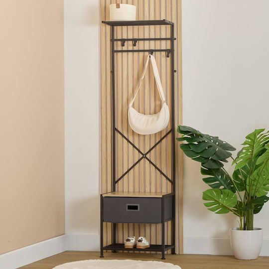 Hallway Furniture with Hanger Shoe Rack and Wardrobe Grey 45x30x160cm