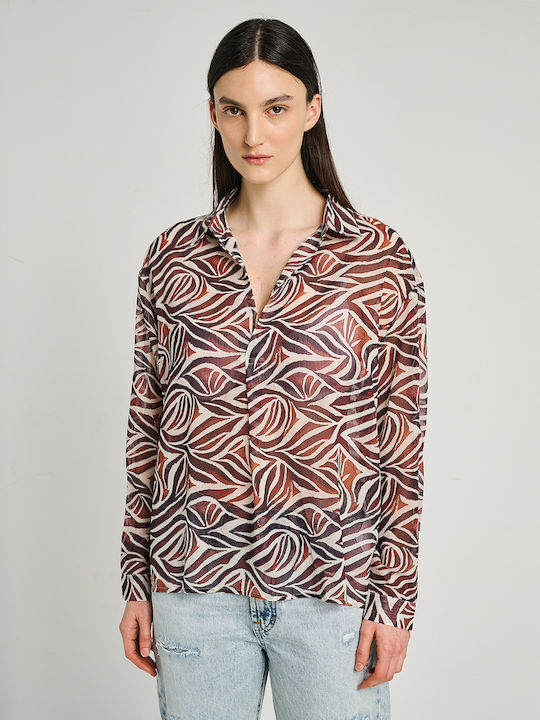 Damen Bluse Langärmelig Mehrfarbig