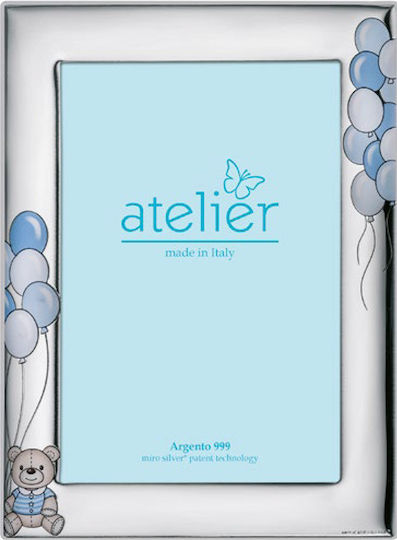 Atelier Παιδική Κορνίζα Ασημένια Γαλάζια