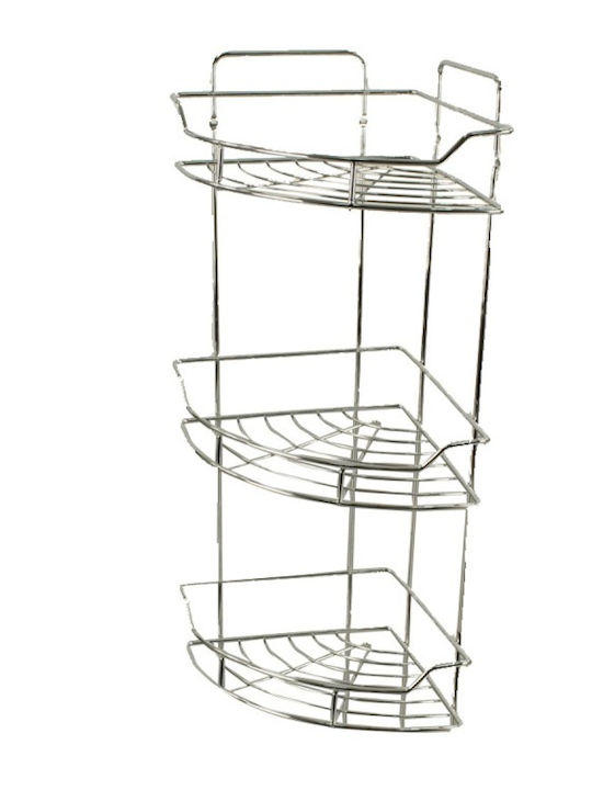 Corner Wall Mounted Bathroom Shelf Metallic Gray