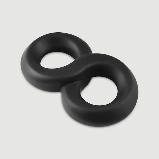 Διπλό Δαχτυλίδι Πέους Εύκαμπτη Σιλικόνη Infinite Hard On Liquid Silicone Flexible Cock Ring 42 Mm Μαύρο