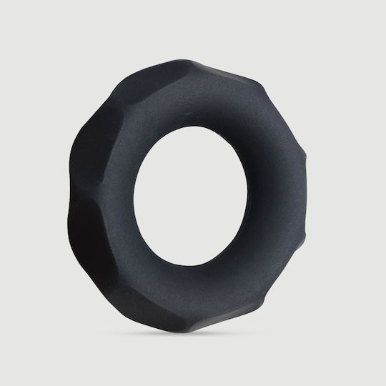 Εύκαμπτο Δαχτυλίδι Πέους Σιλικόνης Flexible Diamond Silicone Cock Ring 42 Mm Μαύρο