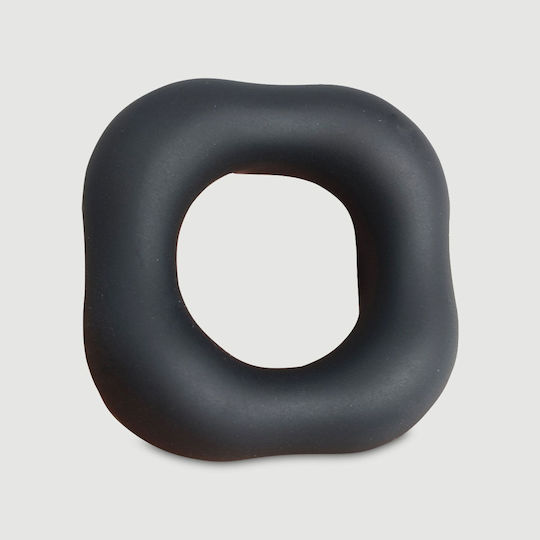 Δαχτυλίδι Πέους Εύκαμπτη Σιλικόνη Square Donut Liquid Silicone Flexible Cock Ring 45 Mm Μαύρο