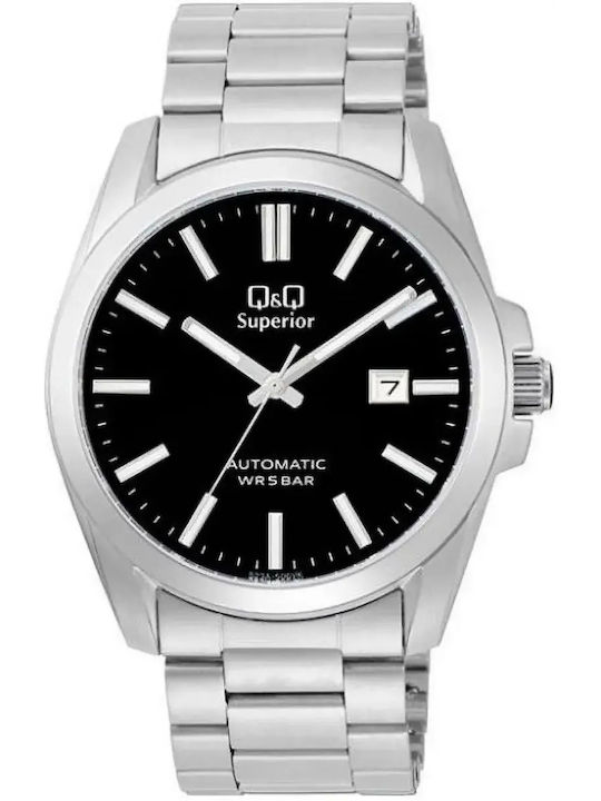 Q&Q Men's Watch 42mm Automatic with Silver Meta...