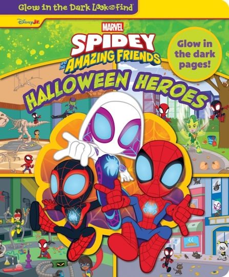 Disney Junior Marvel Spidey And His Amazing Friends: Halloween Heroes Glow In The Dark Look And Find - Phoenix International Publications, Incorporated - Board Book
