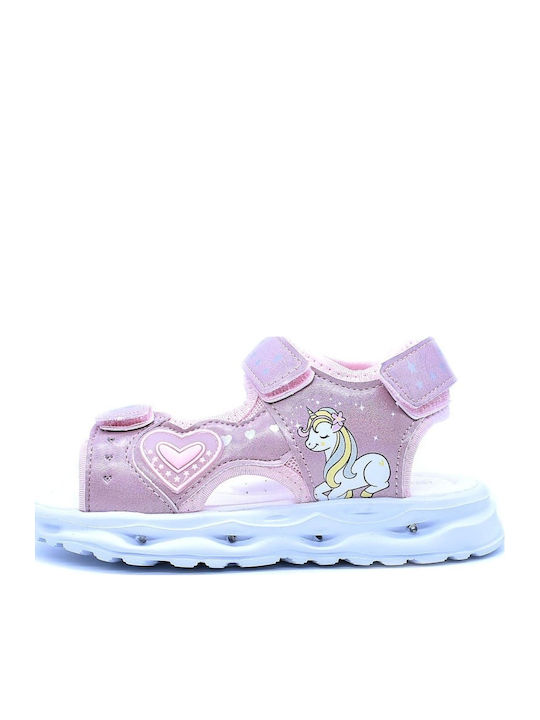 Kindersandalen mit Bügel- und Schleifenverschluss Rosa