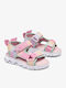 Kids' Sandals with Hoop & Loop Closure and Lights Pink
