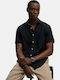 Short Sleeve Linen Shirt in Regular Fit Blue