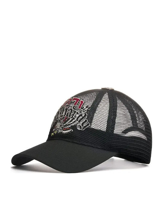 Ed Hardy 1971 Soaring Eagle Full Mesh Cap Μαύρο