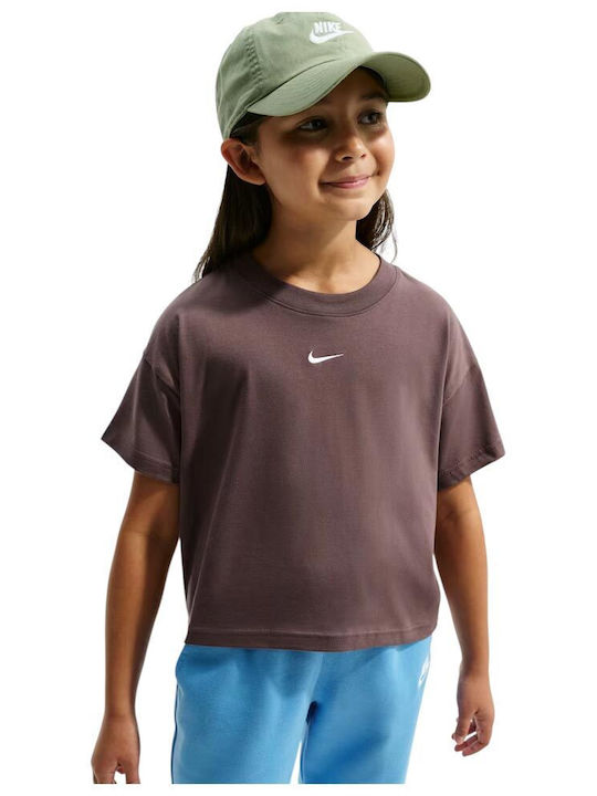 Nike Παιδικό T-shirt Καφέ Sportswear