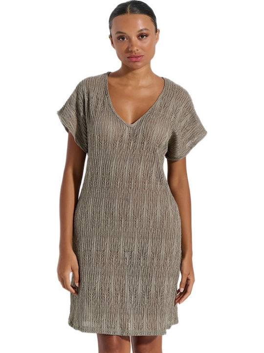 Jeannette Lingerie Women's Mini Beach Dress Beige
