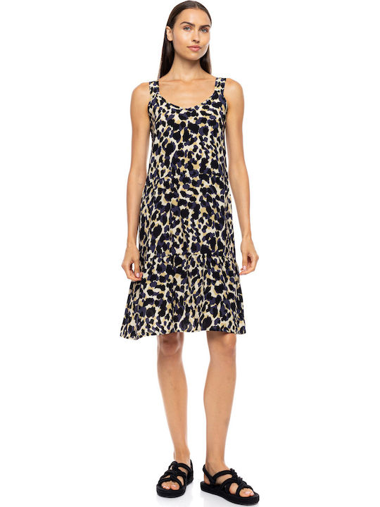 Pink Label Caftan De Plajă Pentru Femei Galben Leopard