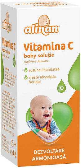 Fiterman Pharma Alinan Baby Picături Orale Cu Vitamina C Vitamine Pentru Întărirea Imunității, Pielea Și Acțiune Antioxidantă Energy 20ml