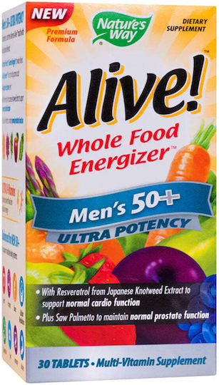 Secom Alive Once Daily Bărbați 50+ Ultra Potență Nature's Way Vitamina Pentru Întărirea Imunității Și Sănătatea Oaselor 175mg Energy 30 Comprimate