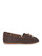 Leather Women's Loafers in Brown Colour