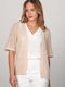 Women's Cardigan Beige With Lurex