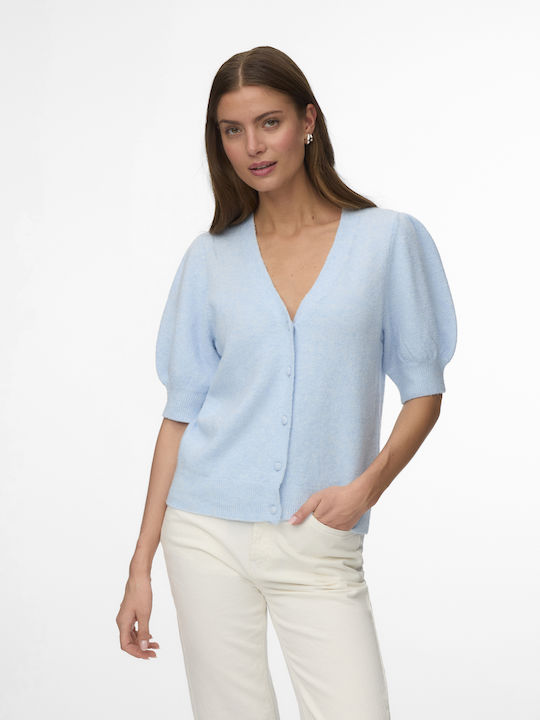 Vero Moda Γυναικεία Πλεκτή Ζακέτα Σιέλ