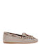 Δερμάτινα Γυναικεία Loafers σε Μπεζ Χρώμα