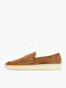 Leather Men's Loafers In Tabac Brown Color