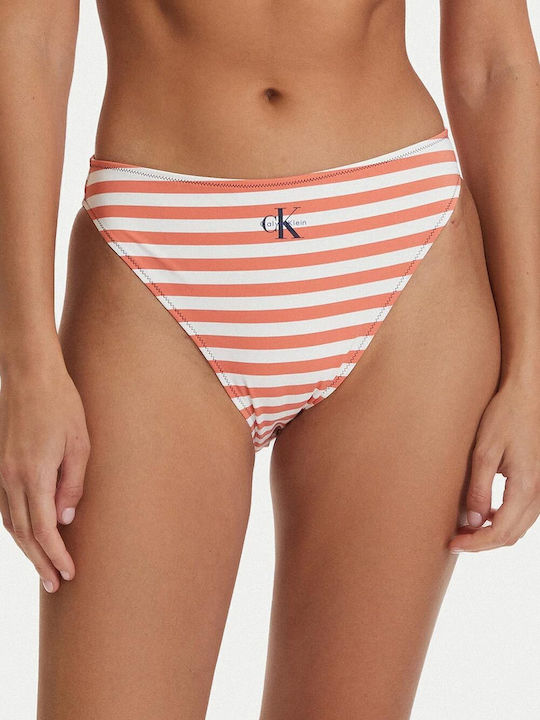 Calvin Klein Bikini Slip Cent Stripe+acorn Orange
