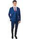 Men's Suit with Vest Petrol Blue