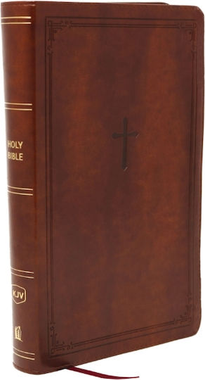 Kjv Giant Print End-of-verse Reference Bible, Brown Leathersoft, Red Letter, Comfort Print - Thomas Nelson Publishers - Leather / Fine Binding
