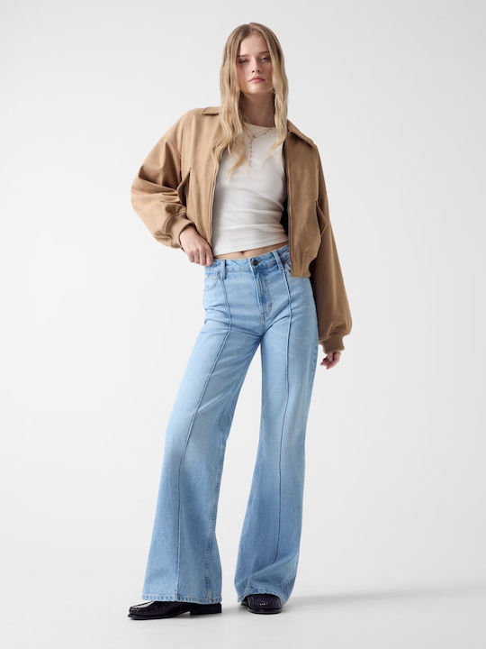 High Rise Women's Flared Jean Pants White