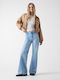 High Rise Women's Flared Jean Pants White
