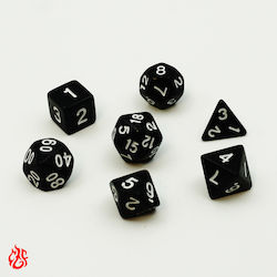 Сет Матови Черни Зарове Торбичка Сет Акрилни Зарове RPG Dungeons & Dragons Pathfinder Wargames